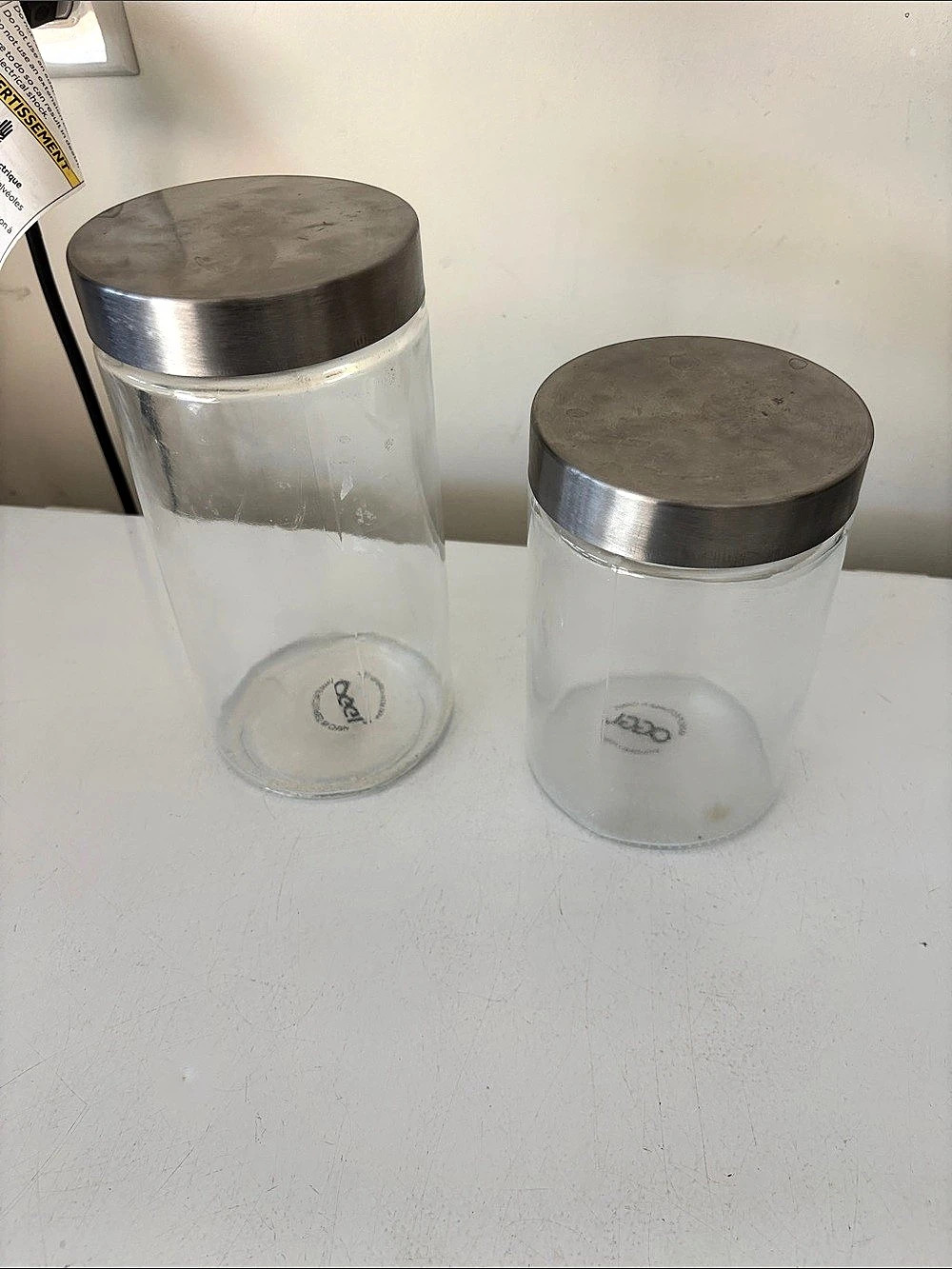 Oggi Glass Canister Set with Stainless Steel Lids Glass Storage Jars with